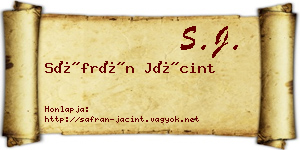 Sáfrán Jácint névjegykártya